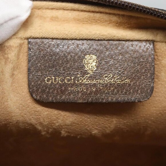 GUCCI GG Supreme Web Sherry Line Clutch Bag PVC Beige Red 56 01 012 Auth BA1131 - Picture 10 of 16